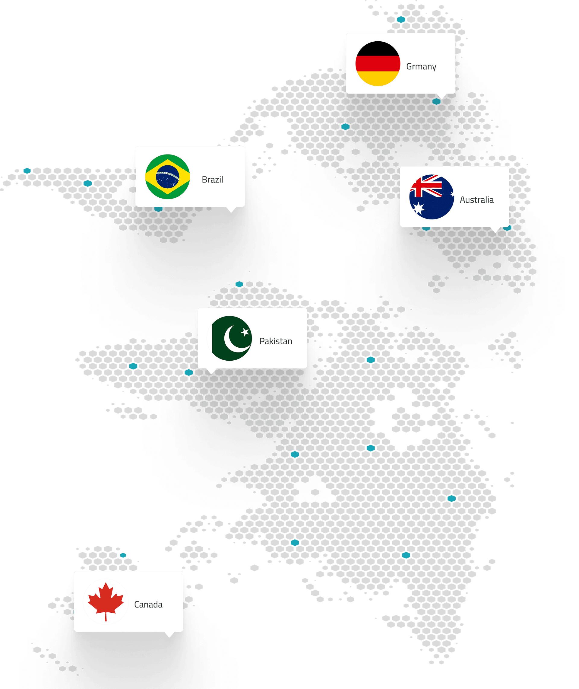 World map with student locations